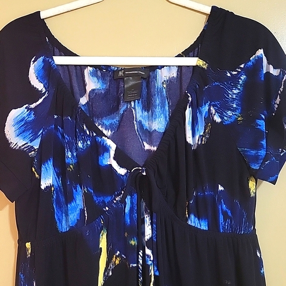 INC Navy Floral Midi Dress Women's XL - Picture 2 of 4